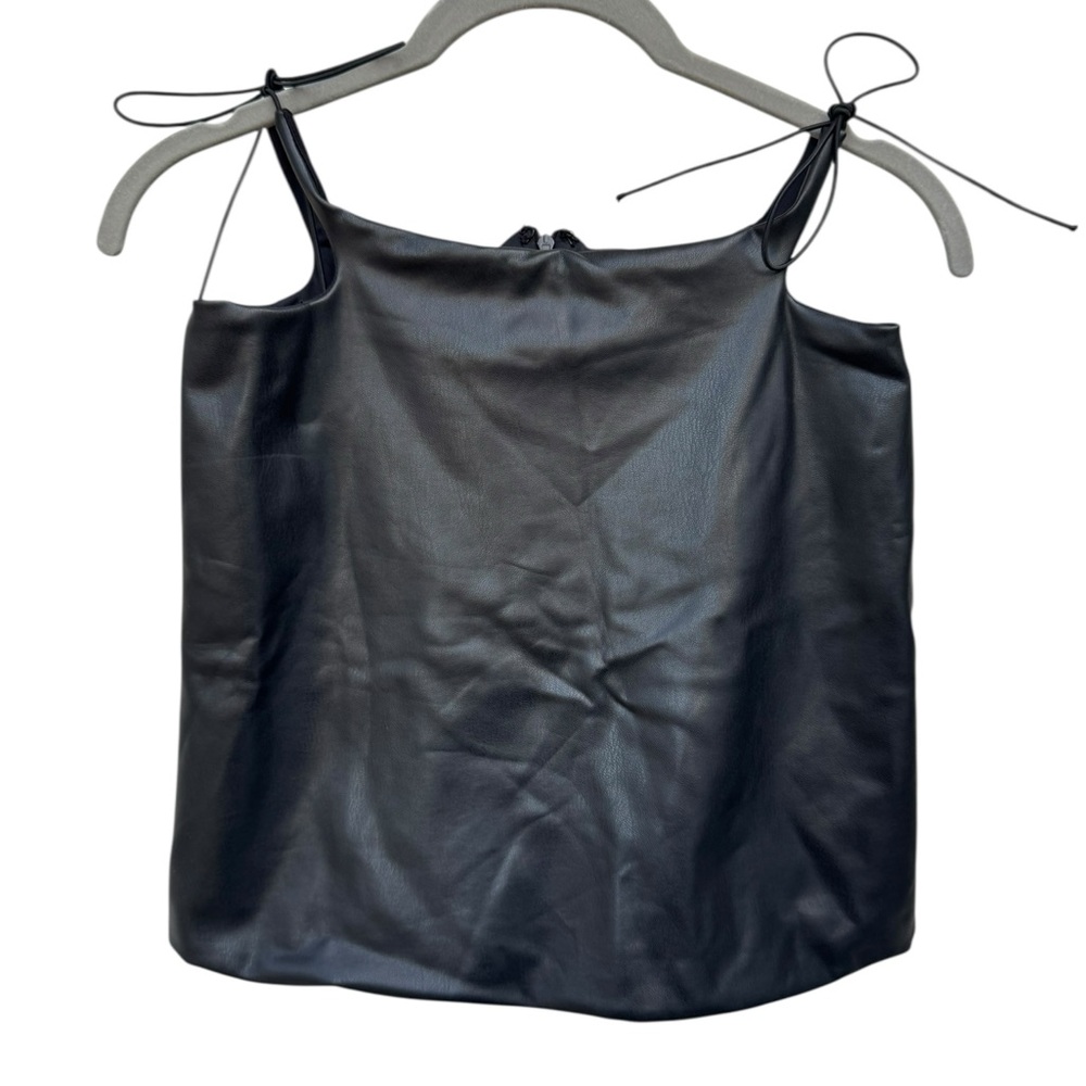 Forever 21 Faux Leather Black Camisole Top size XS - Picture 1 of 6